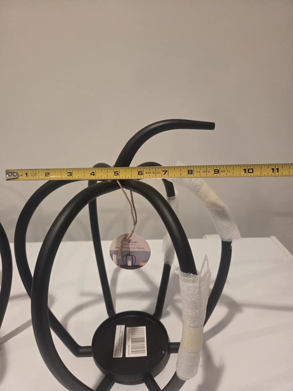 Source Unknown Black Open-Frame Metal Candle Holders (Pair)